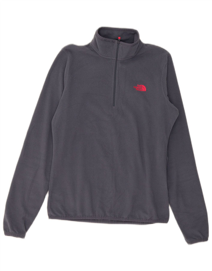 Pulover din lână The North Face pentru femei, cu fermoar și gât, UK 10, poliester, gri mic