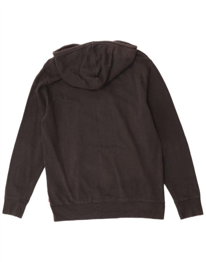 Pulover Levi's pentru bărbați cu capota cu grafică, bumbac mediu negru