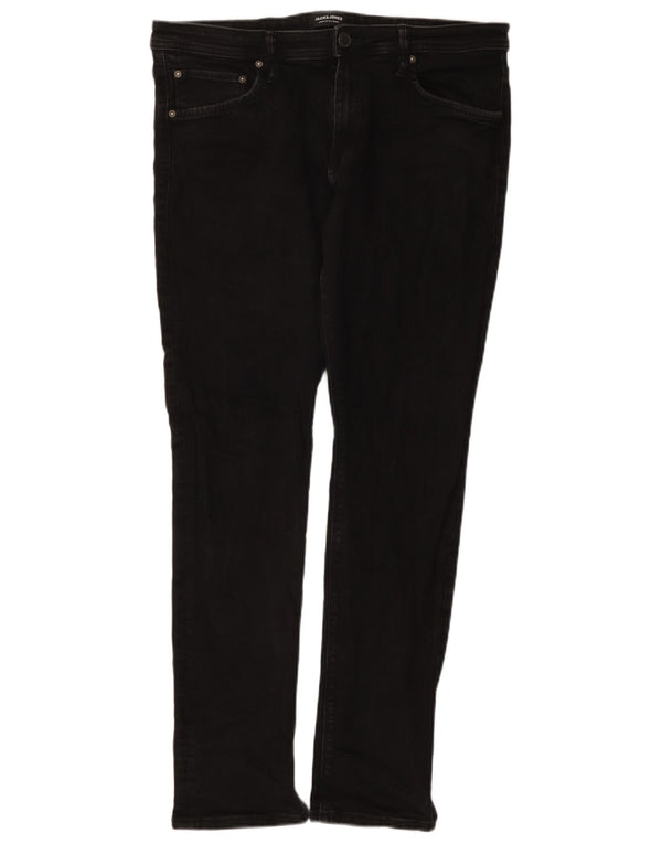 Blugi slim pentru bărbați Jack & Jones W36 L32 bumbac negru