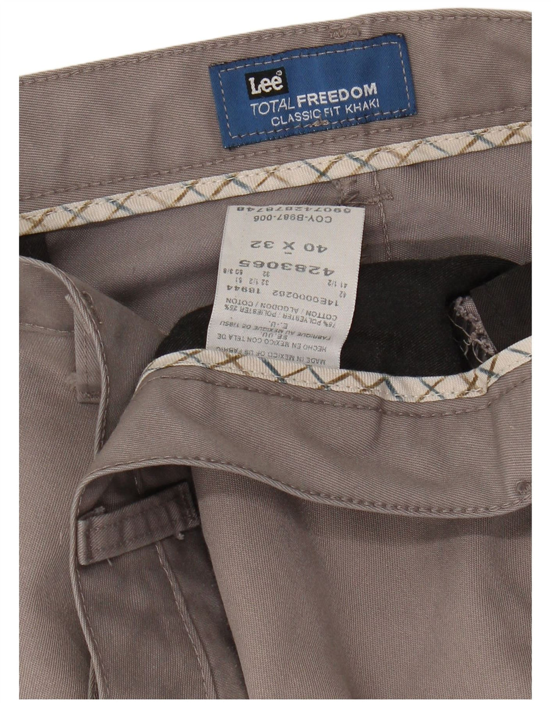 Pantaloni chino pentru bărbați, drepti, cu croiala clasică, L40 L32, poliester gri