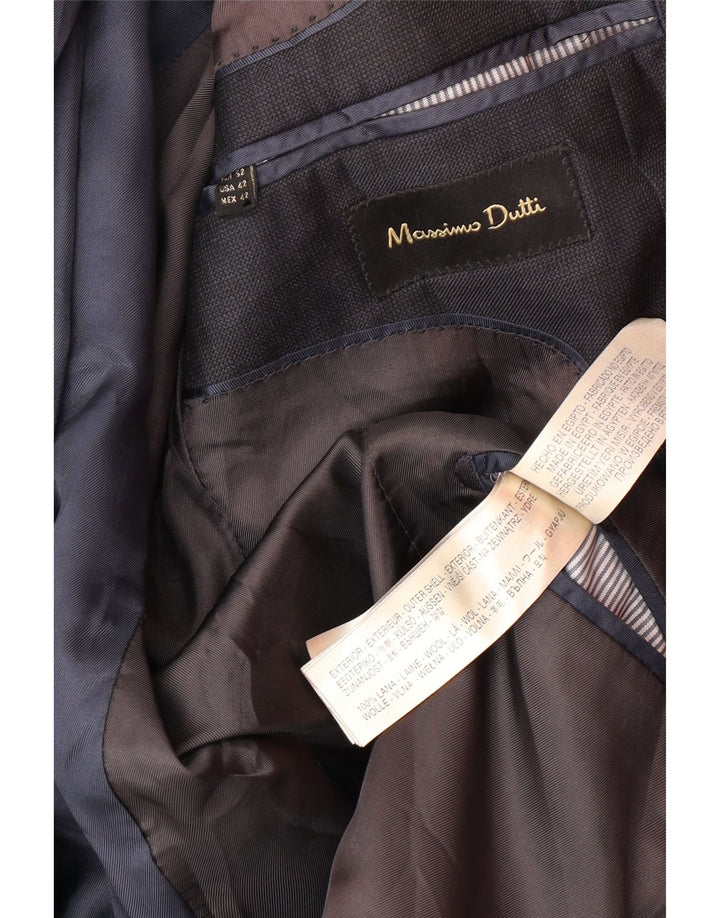 MASSIMO DUTTI Jachetă pentru bărbați cu 2 nasturi EU 52 Lână mare albastru bleumarin