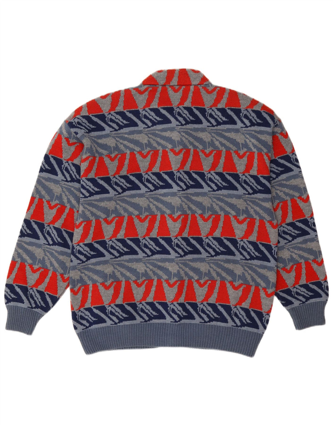 Pulover cardigan pentru bărbați Settebello Lână geometrică albastră mare