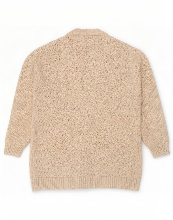 Pulover cardigan deschis pentru femei Fat Face UK 14 mare, bej, acrilic