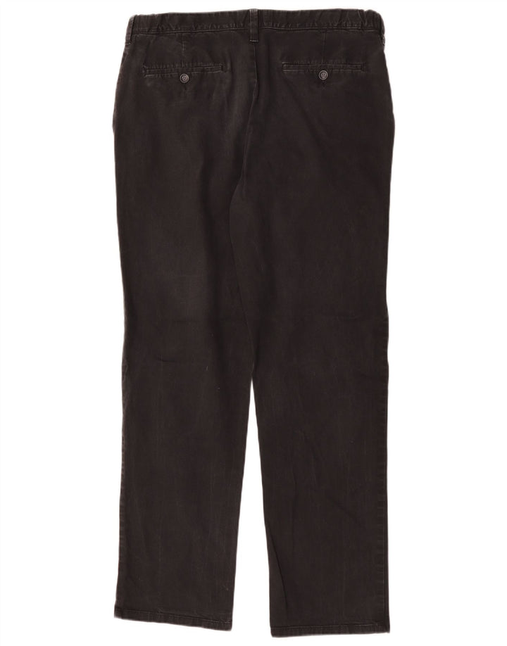 Pantaloni chino pentru bărbați Marks & Spencer, cu ajustare normală, L36 L30, bumbac negru