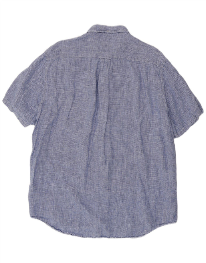 Cămașă cu mânecă scurtă pentru bărbați GANT Mărimea 45/46 2XL in albastru Houndstooth