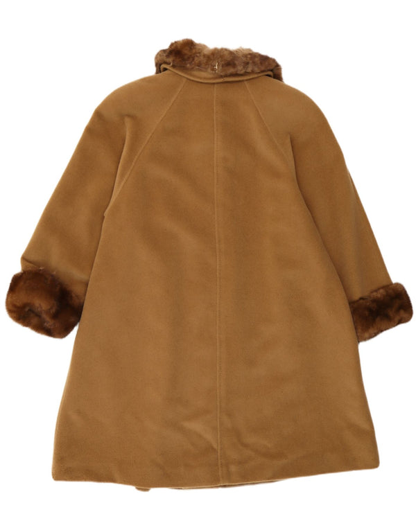Pardesiu vintage pentru damă, cu ajustare largă, UK 14, maro mediu