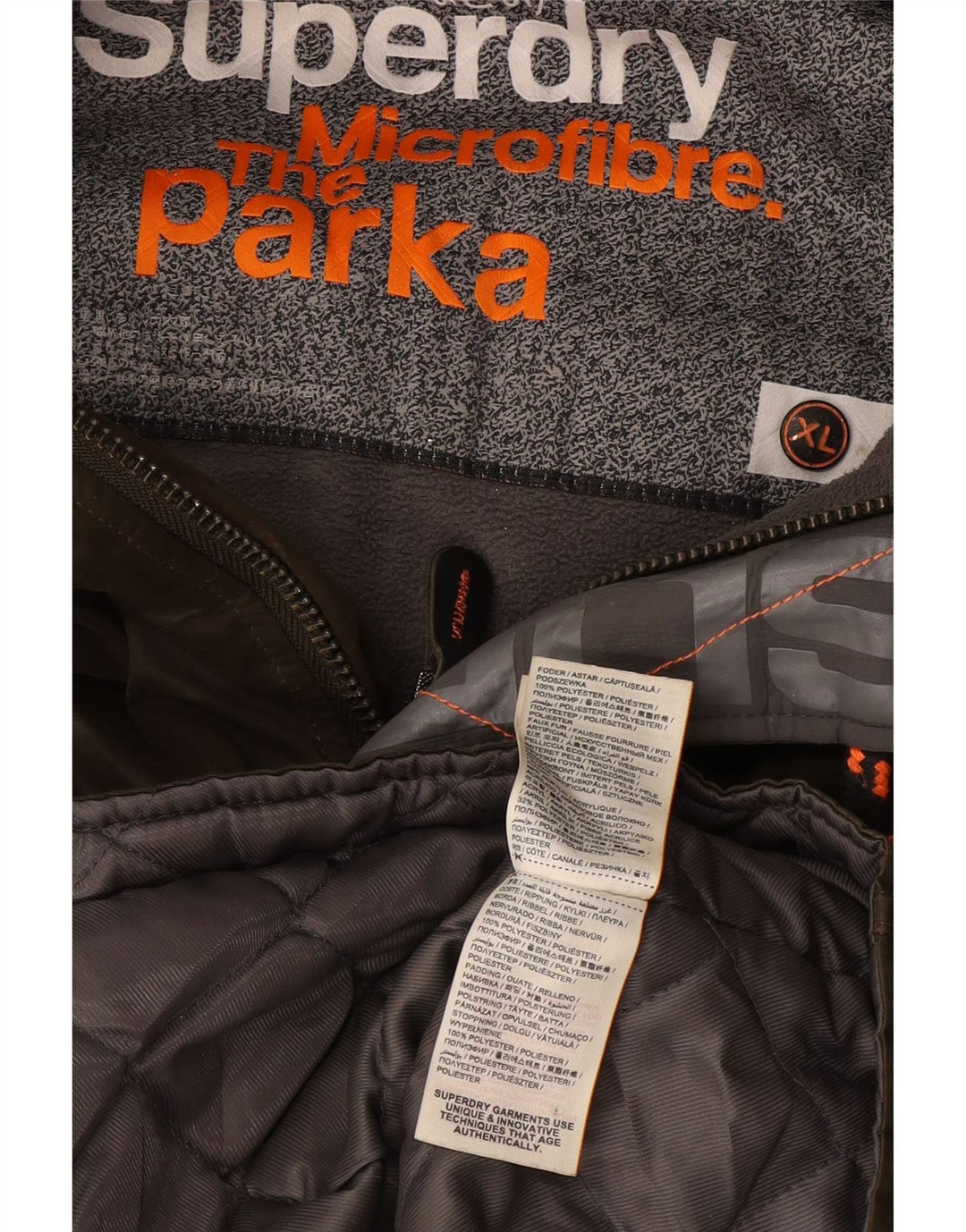 Jachetă parka cu glugă Superdry pentru bărbați UK 42 XL Kaki Poliester