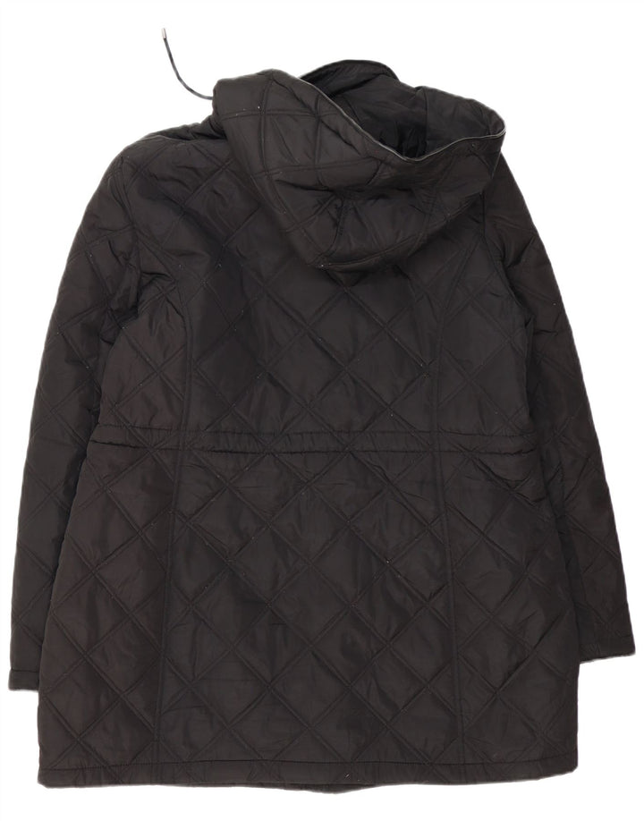 DKNY pardesiu matlasat cu glugă pentru femei UK 18 XL poliester negru