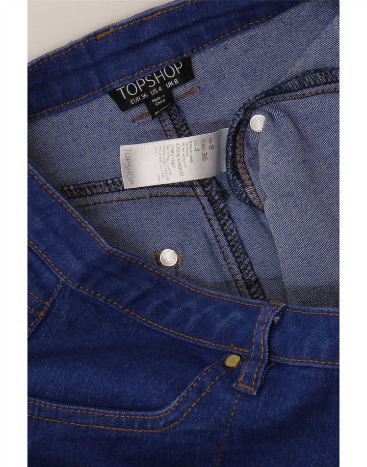 Mini fustă de blugi Topshop pentru femei UK 8 Small W26 Blue Poliester