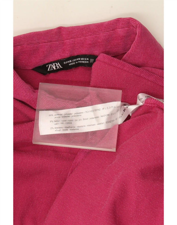 Cămașă de flanel supradimensionată pentru femei Zara UK 6 XS poliester roz