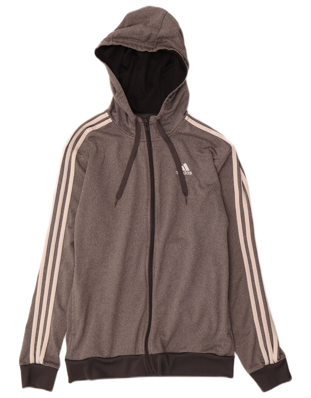 Pulover Adidas pentru bărbați, cu fermoar, UK 34/36, poliester, gri mic