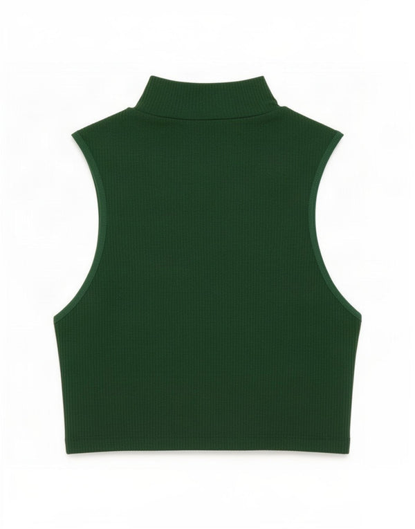 Top cu vestă pentru femei Zara UK 4 XS, nailon verde