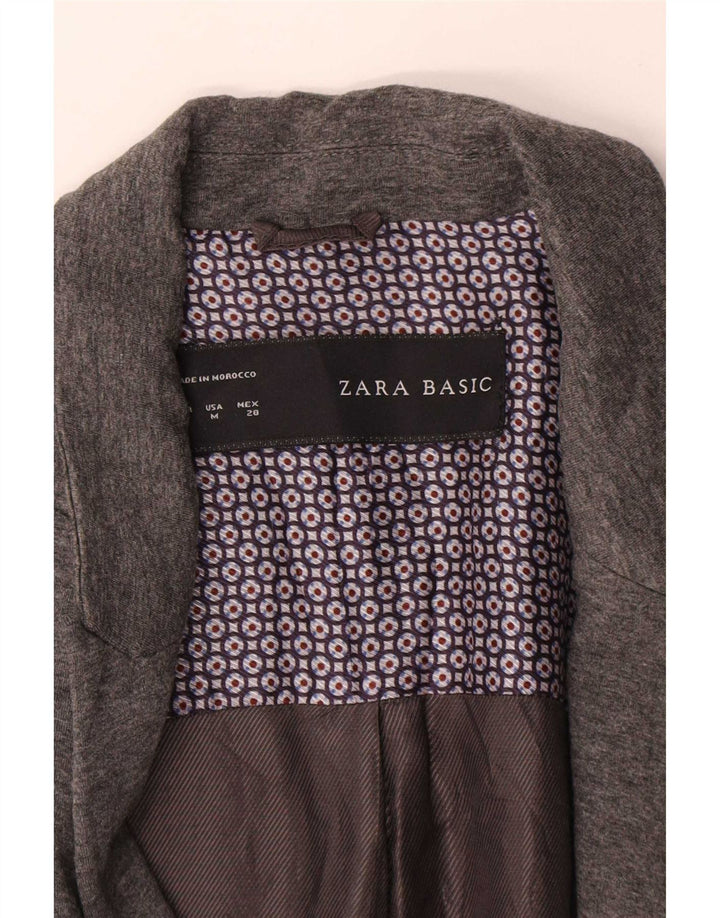 Sacou blazer pentru femei Zara, cu 1 nasture UK 14 Medium Gri Acetat