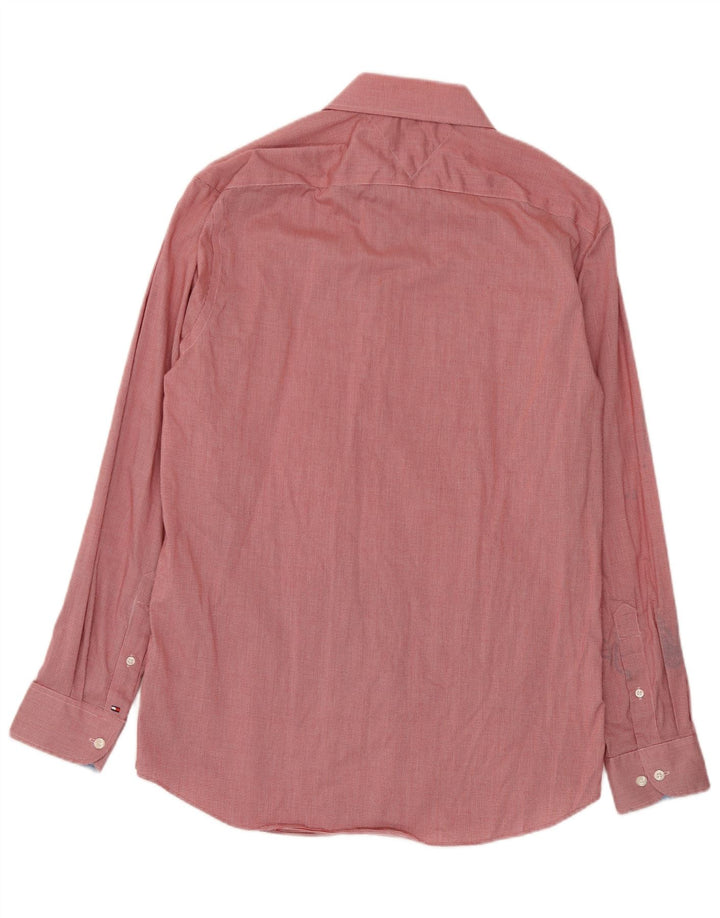 Cămașă Tommy Hilfiger Flex Slim Fit pentru bărbați, mărimea 16, picior de găină roșie mare
