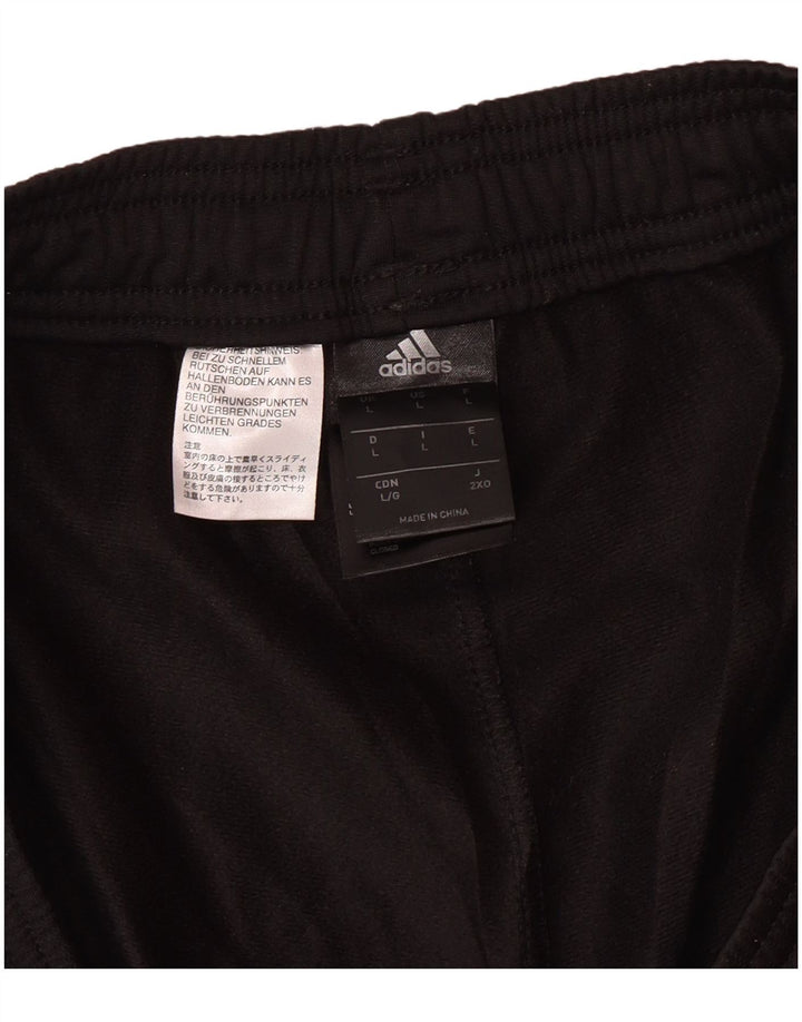 Pantaloni de trening ADIDAS pentru bărbați, mari, negru, poliester color bloc