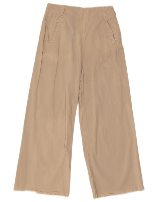Pantaloni chino pentru femei cu picioare largi Zara EU 36 XS W26 L26 Bej