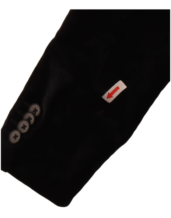 Blazer pentru bărbați din catifea cu 2 nasturi Zara EU 46 Bumbac negru mic