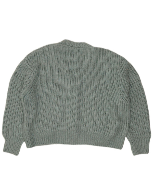 Pulover cardigan supradimensionat pentru femei Zara UK 16, mare, verde acrilic