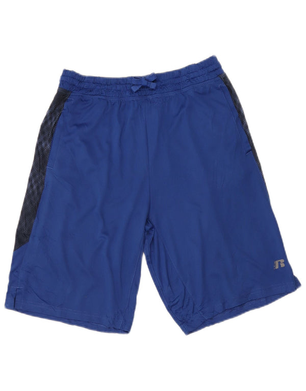 RUSSELL ATHLETIC Pantaloni scurți sport Dri-Power pentru femei Marea Britanie 18 2XL Albastru Bloc de culoare
