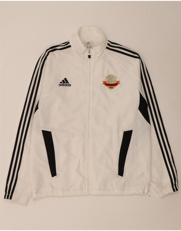 Adidas Mens Tracksuit Top Jacket UK 42/44 Large White Colourblock Polyester