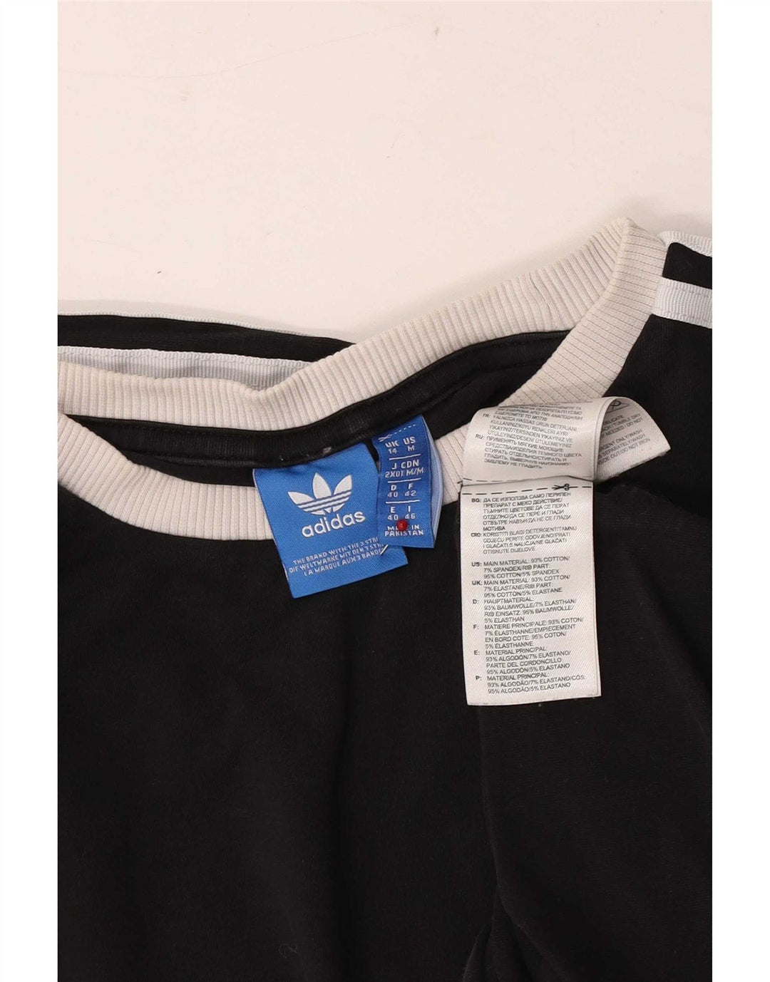 Adidas pentru femei Top cu mânecă lungă UK 14 Medium Black Bumbac
