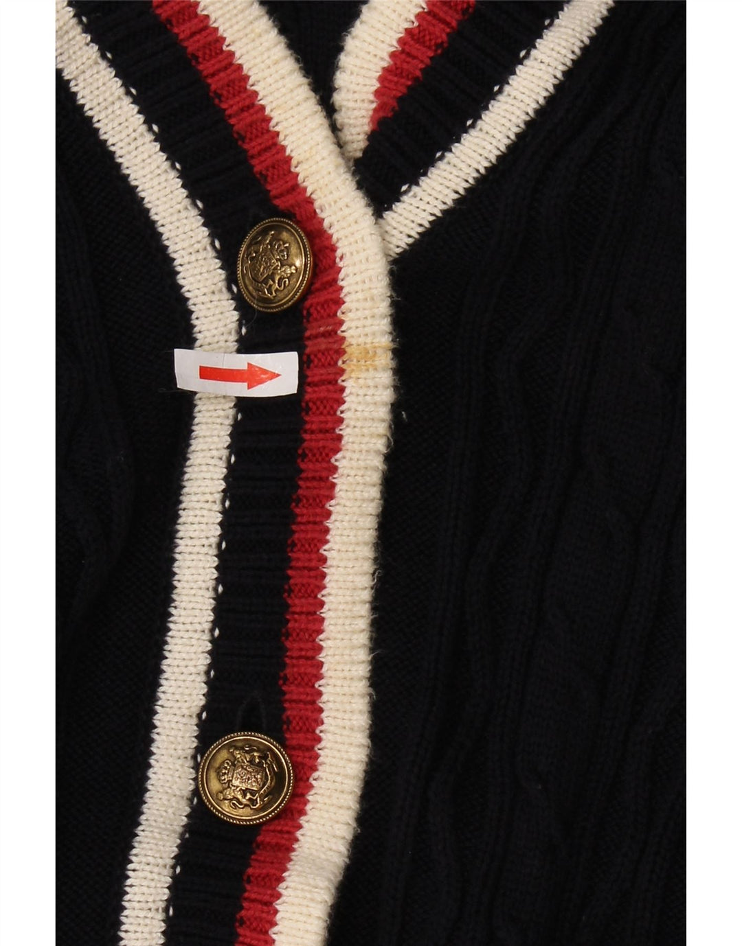 Pulover cardigan supradimensionat pentru femei JAEGER UK 10 Mic albastru marin colorblock