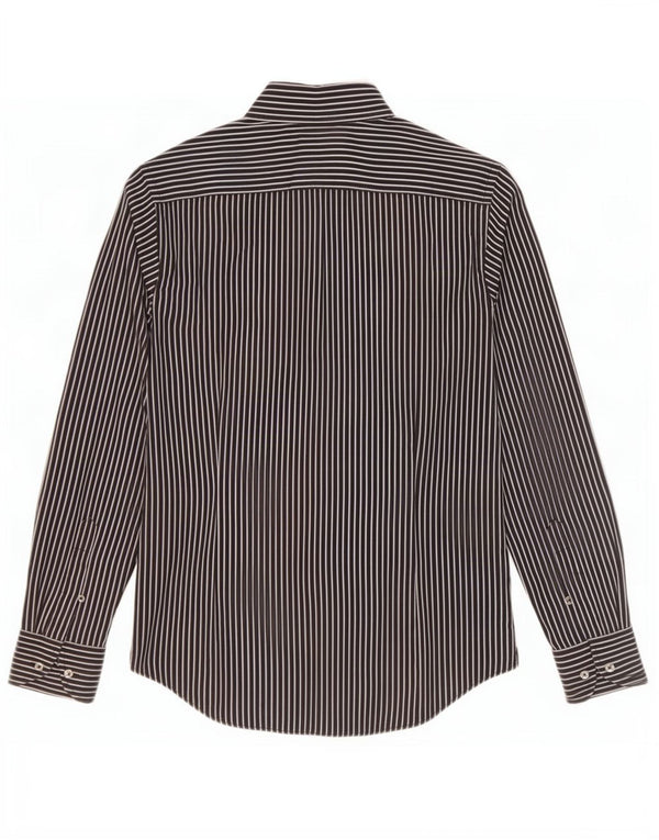 Cămașă Benetton pentru femei UK 12 Medium Black Pinstripe Bumbac