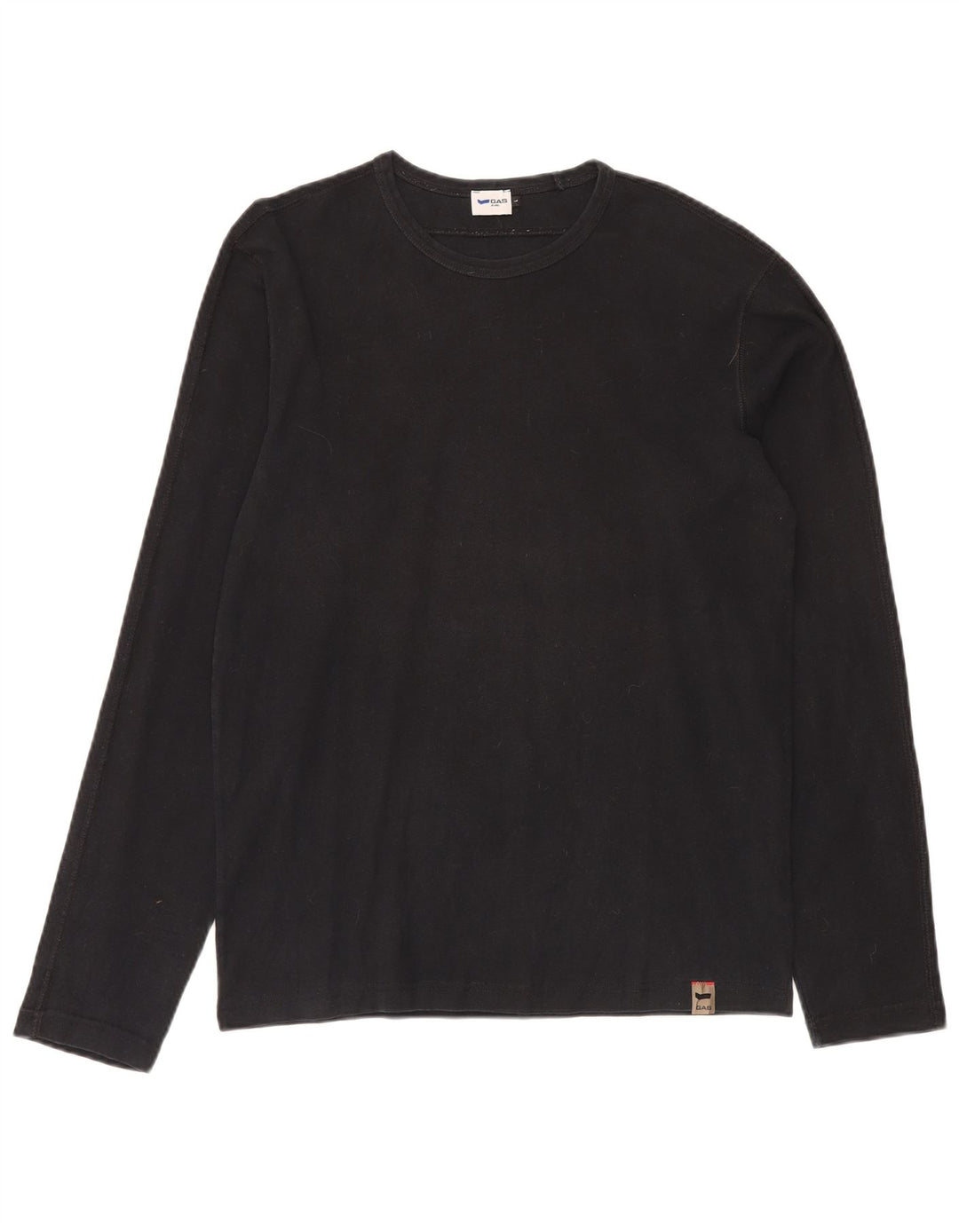 GAS Top pentru bărbați cu mânecă lungă, mare, negru, bumbac