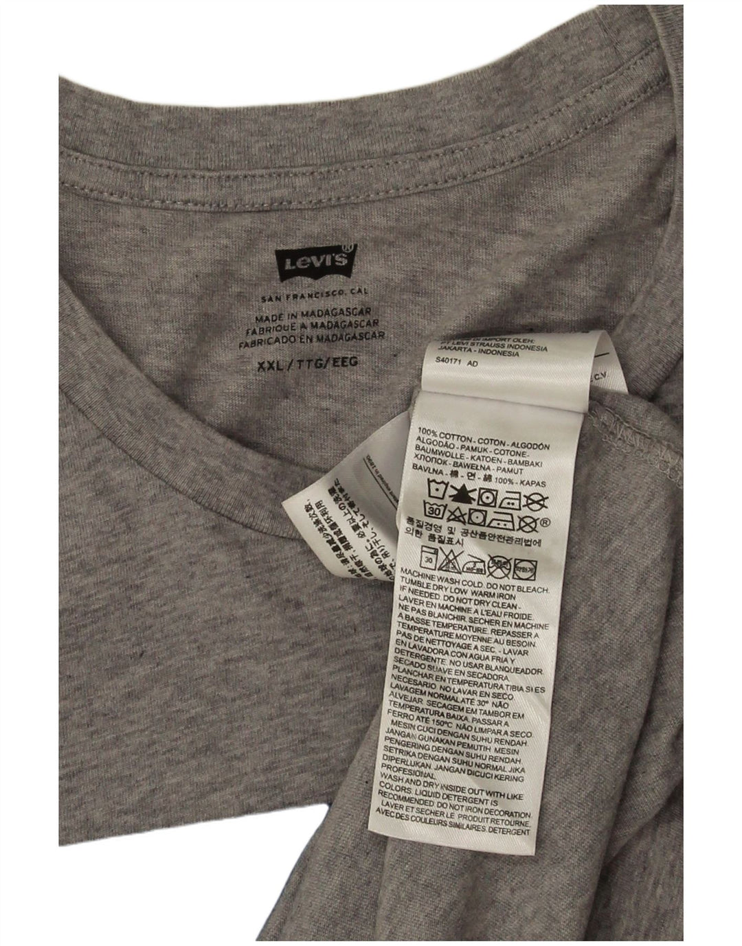 Tricou grafic pentru bărbați Levi's Top 2XL bumbac gri