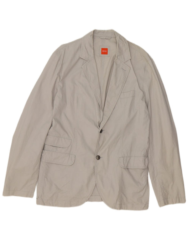 Jachetă blazer pentru bărbați Hugo Boss, cu 2 nasturi, UK 52 XL, bumbac gri