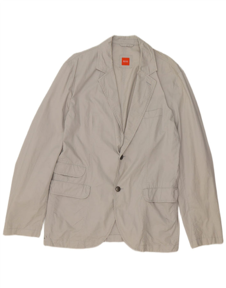 Jachetă blazer pentru bărbați Hugo Boss, cu 2 nasturi, UK 52 XL, bumbac gri