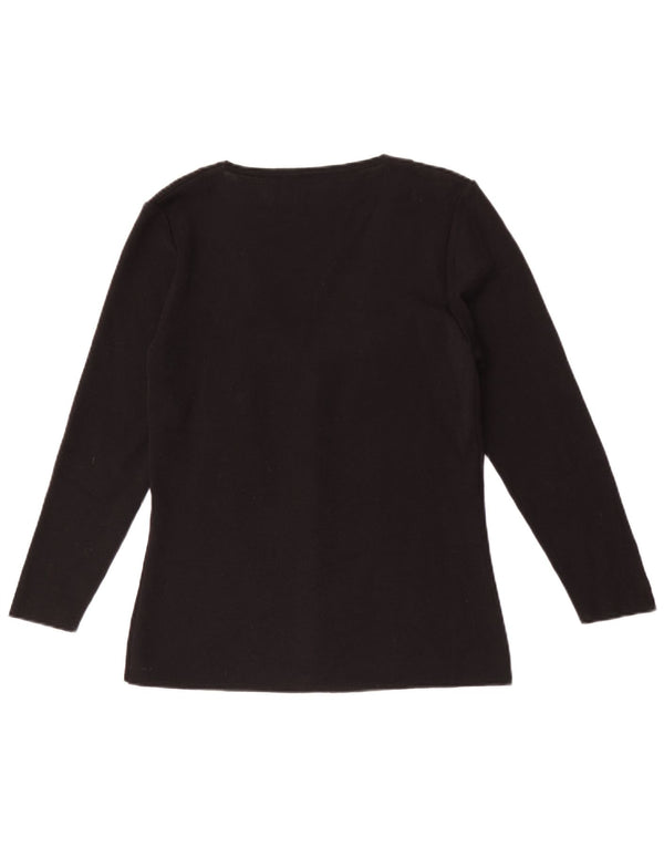 Pulover cardigan Francesca By Sottini pentru femei UK 14 Lână mare, neagră, florală