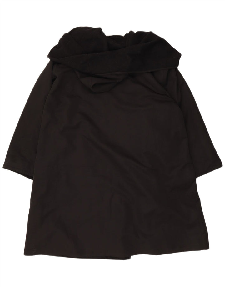 Pardesiu vintage pentru femei cu glugă UK 18 XL poliester negru