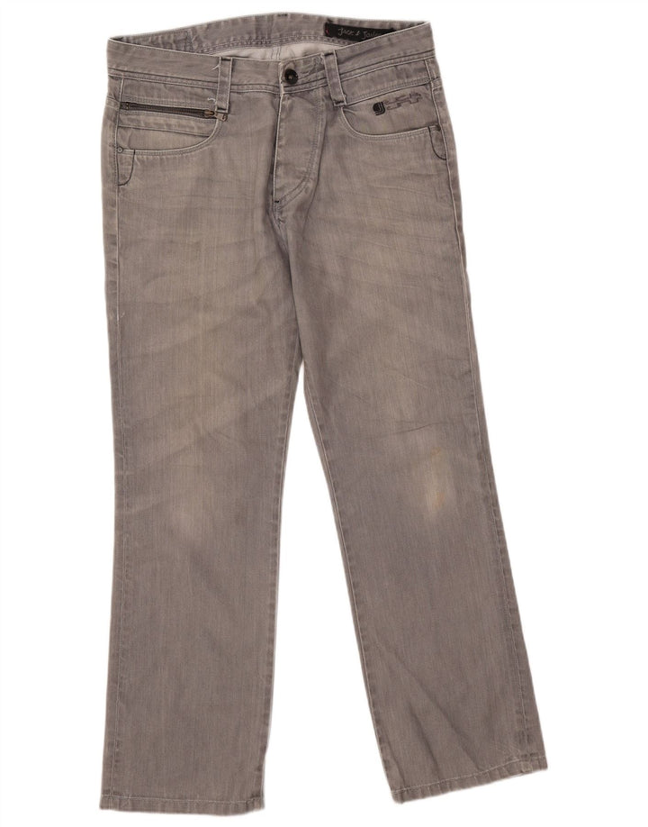 Blugi drepți pentru bărbați Jack & Jones W33 L29 gri
