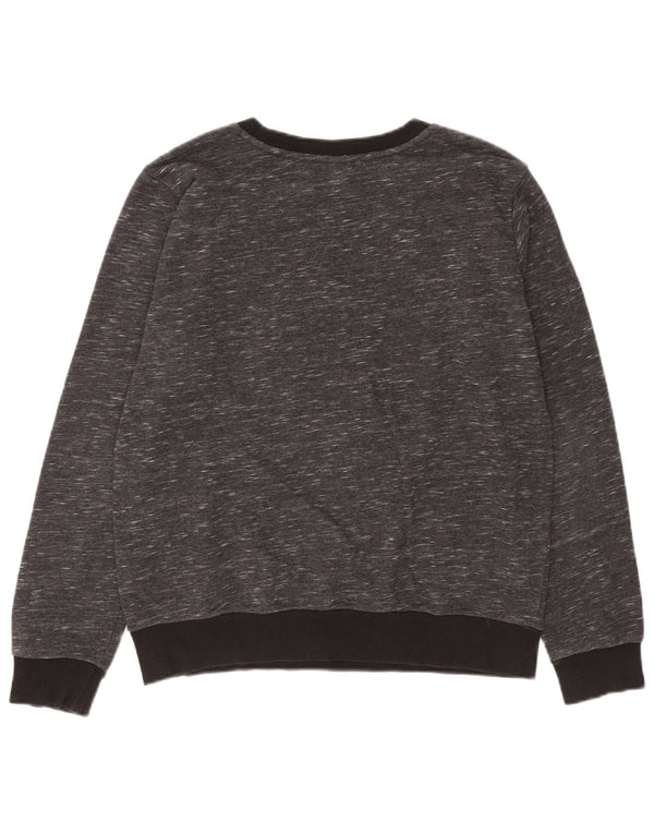 Pulover de hanorac grafic Adidas pentru femei UK 14, bumbac cu pete gri mediu