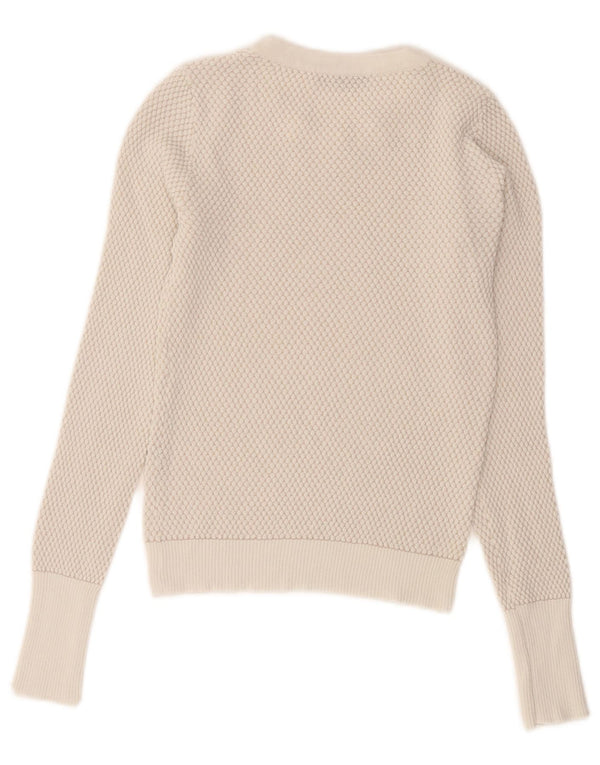 Pulover Pulover Crop Crew Deck pentru Damă Zara UK 8 Mic Alb