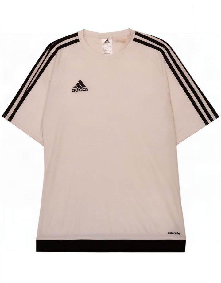 Tricou Adidas Climalite pentru bărbați Top mic, alb, poliester color bloc