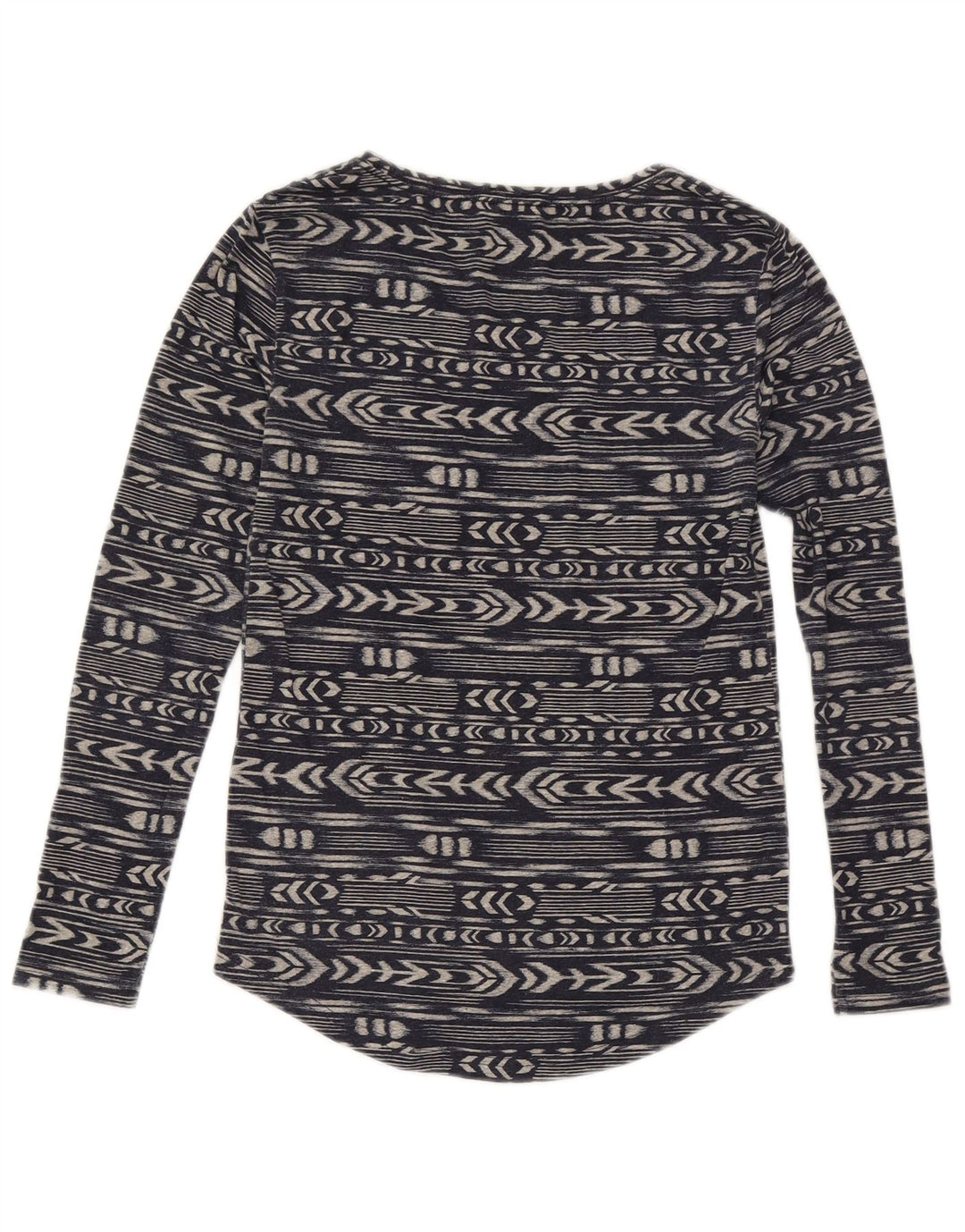 Top pentru femei Roxy cu mânecă lungă UK 6 XS bleumarin geometric poliester