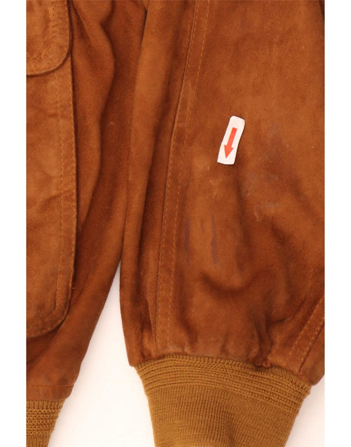 Bomber Vintage pentru bărbați din piele intoarsa IT 48 Bej mediu