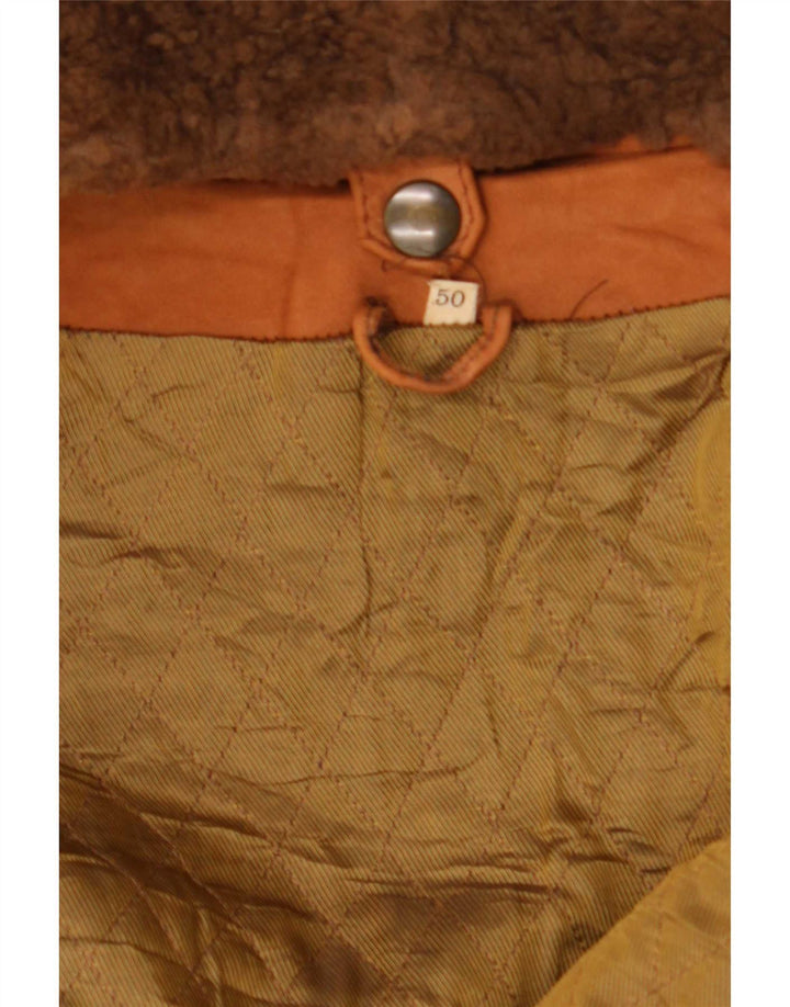 Geacă de piele vintage pentru bărbați IT 50 mare maro