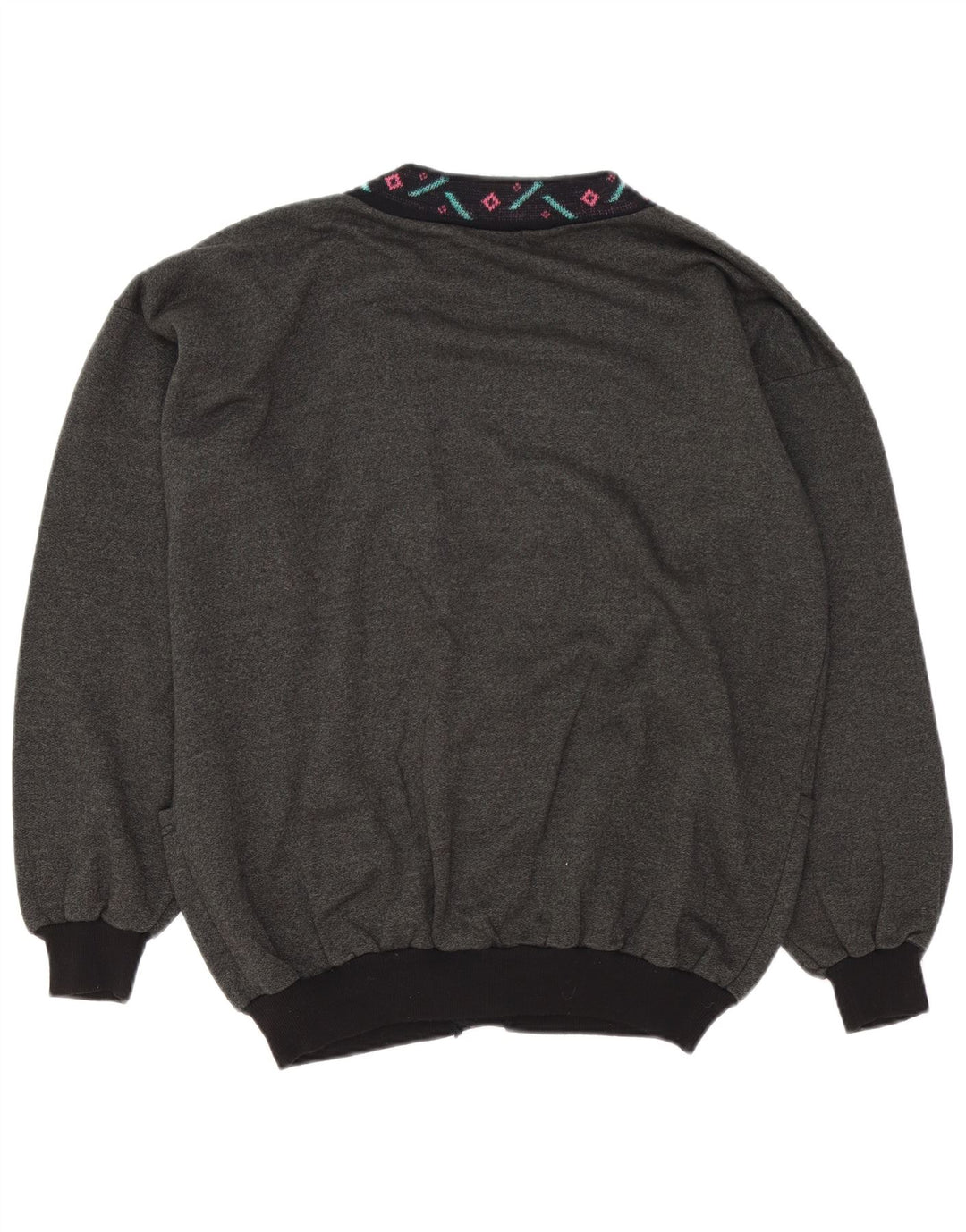 Pulover Cardigan Vintage pentru bărbați XL Gri Geometric