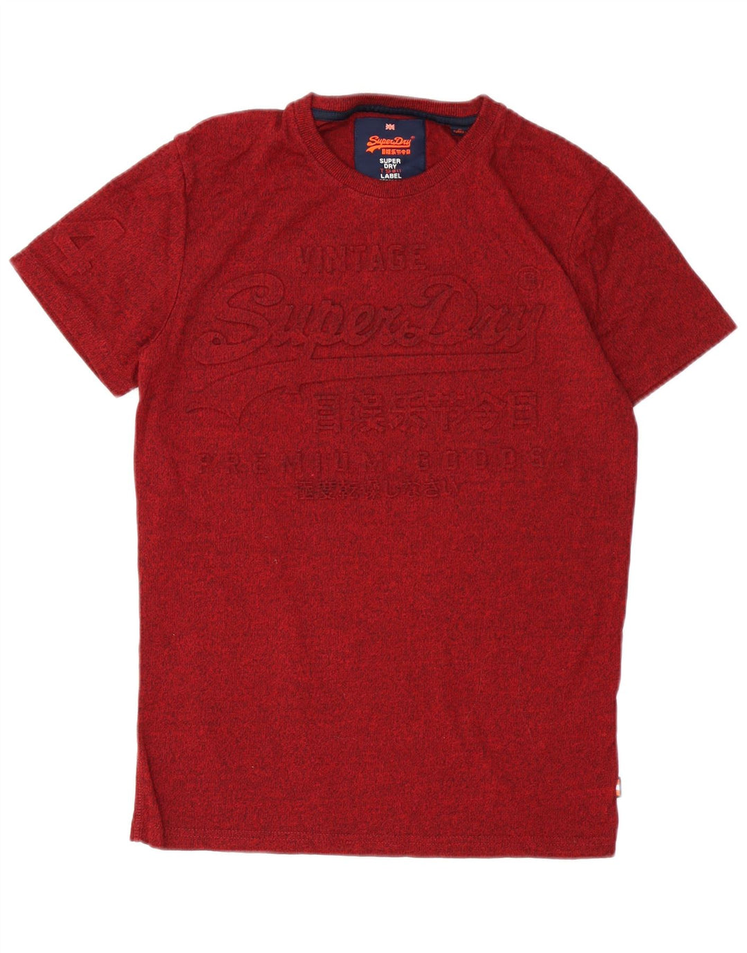 Tricou grafic pentru bărbați SUPERDRY Top mic din bumbac cu pete burgundy