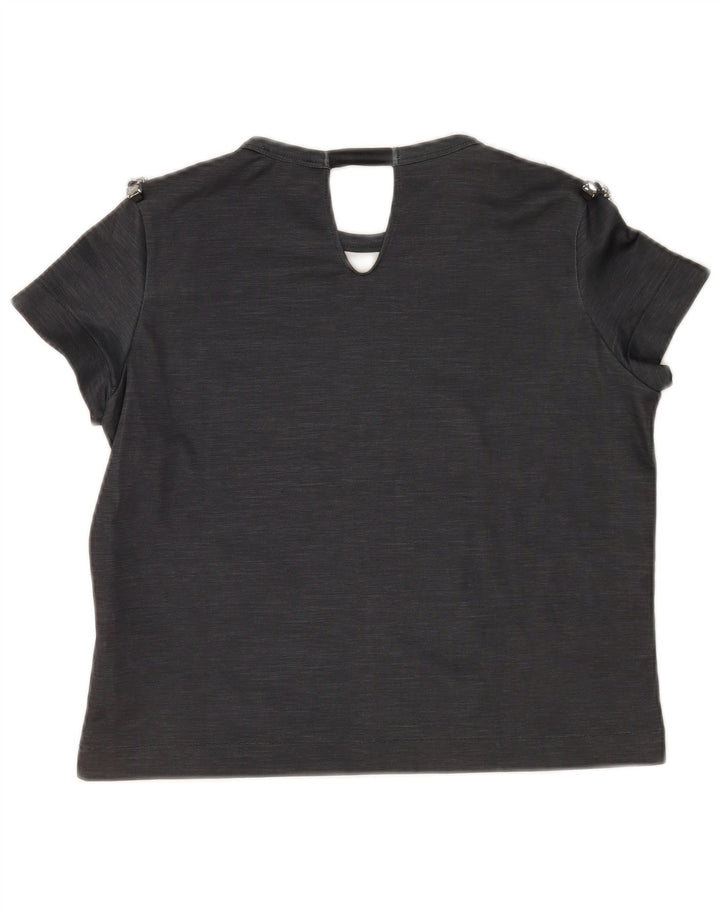 Top tricou pentru femei Zara UK 14 Medium Gri Poliester