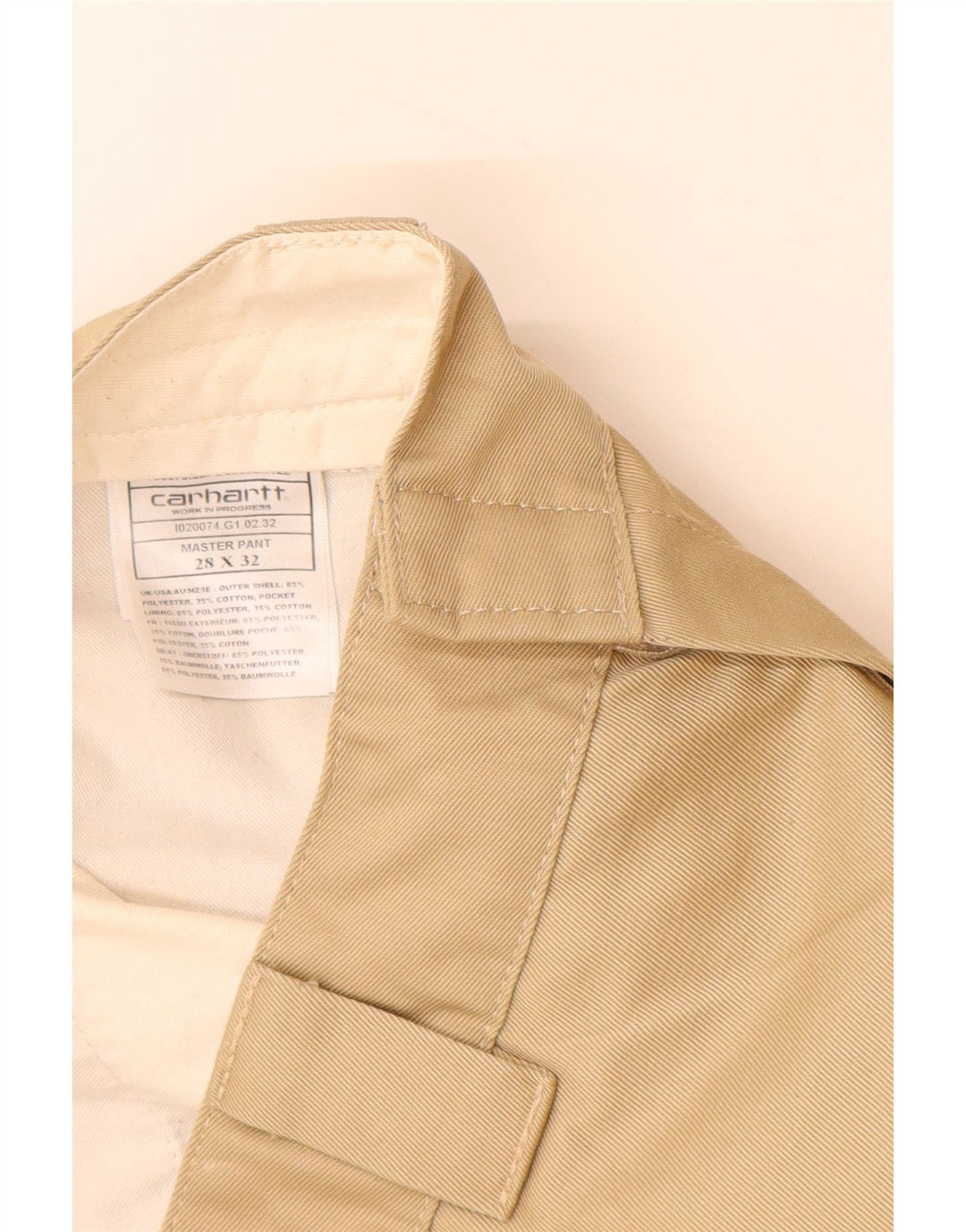 CARHARTT Pantaloni chino subțiri pentru bărbați W28 L30 poliester bej