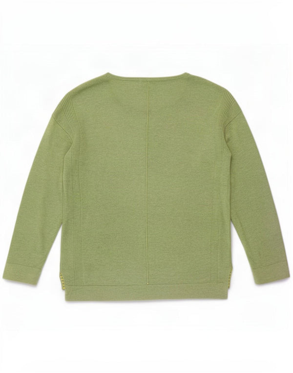 White Stuff Womens Relaxed Fit Boat Neck Jumper Sweater UK 10 Small Green