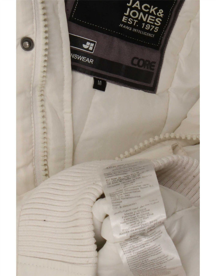 Jack & Jones jachetă bomber cu glugă pentru bărbați UK 38 Poliester alb mediu