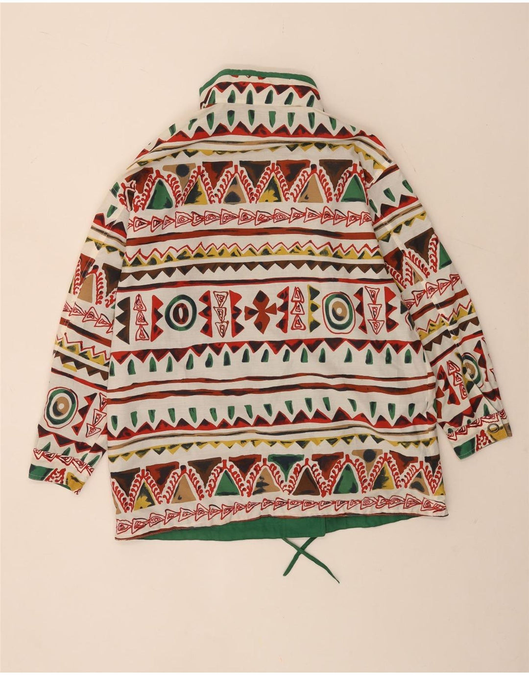 Jachetă reversibilă vintage cu glugă pentru femei UK 16, mare, verde, geometrică