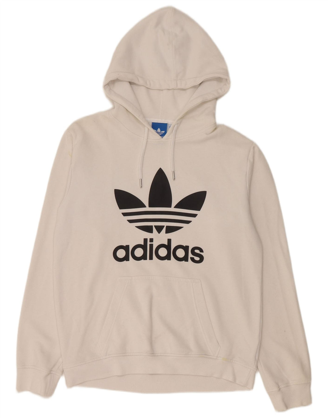 Pulover cu glugă cu grafic pentru bărbați Adidas, bumbac alb mediu
