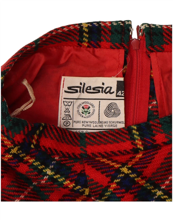 SILESIA Fusta evazata cu talie inalta pentru femei EU 42 Large W28 L28 Red Carid
