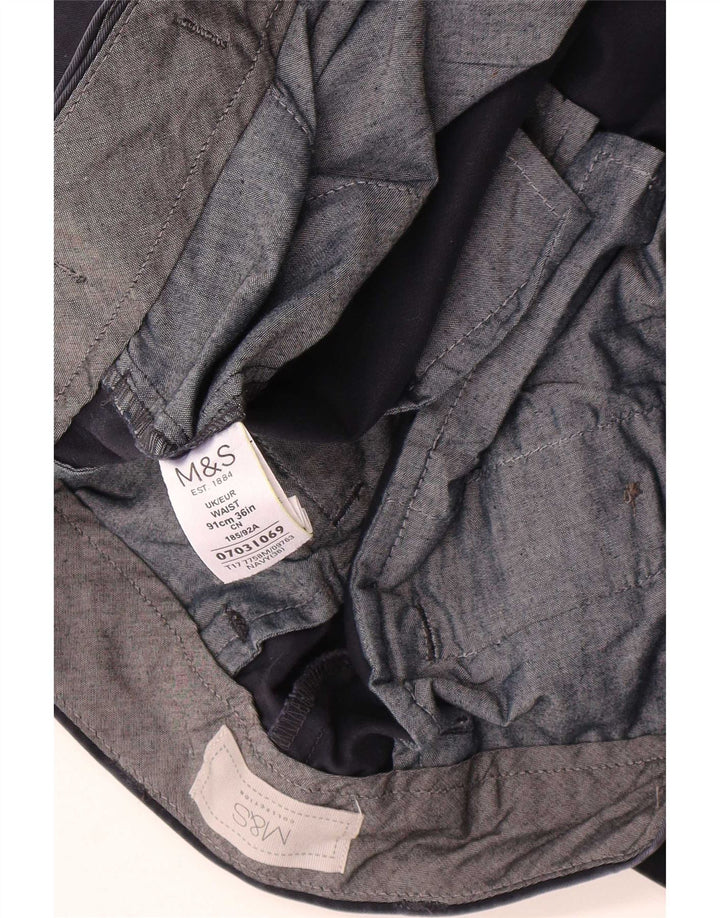 Pantaloni scurți chino pentru bărbați Marks & Spencer W36, mari, albastru, bumbac